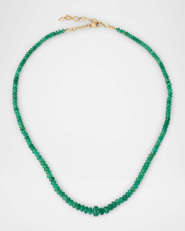 Rich Emerald Bead Necklace